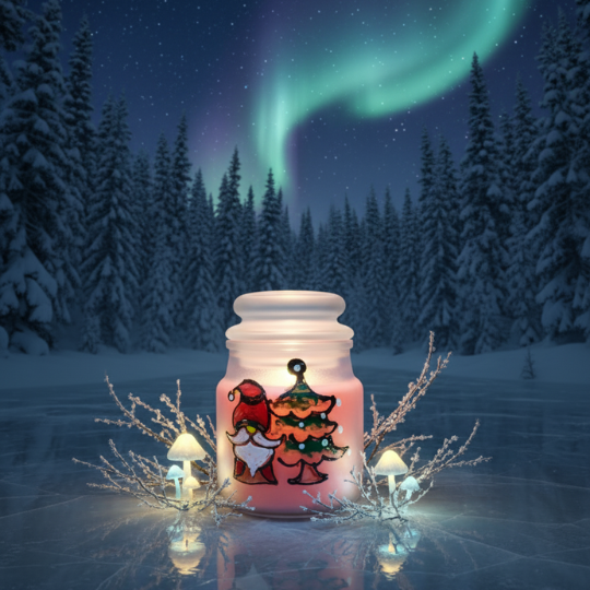 HandPainted Santa Noël — Frosted Glass Scented Candle Set (Set of 3) - Christmas Edition