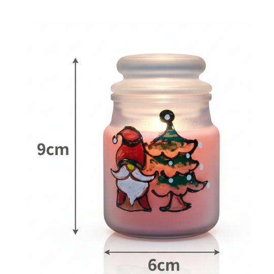 HandPainted Santa Noël — Frosted Glass Scented Candle Set (Set of 3) - Christmas Edition