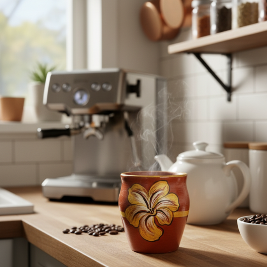 Handpainted Meadow Terracotta Mug ( Set Of 6 )