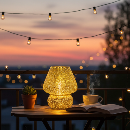 Handcrafted Luminous Aura Glass Table Lamp