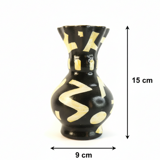 Handpainted Midnight Earth Terracotta Vase