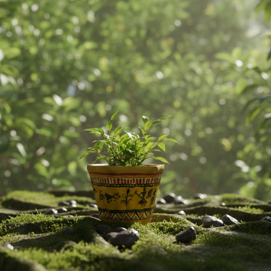 Handcrafted Tribal Echo Terracotta planter