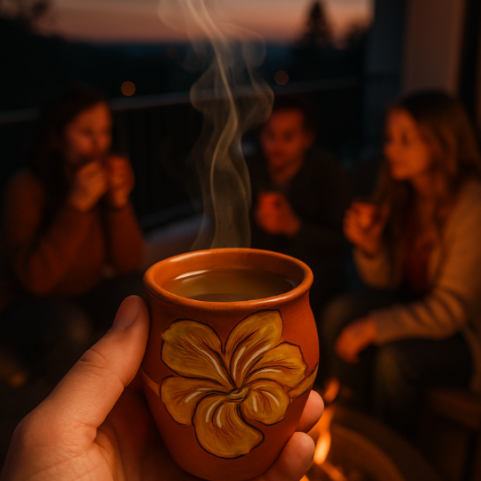 Handpainted Meadow Terracotta Mug ( Set Of 6 )
