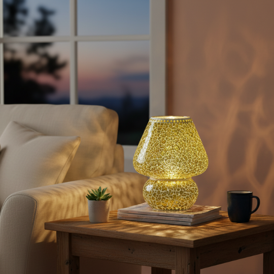 Handcrafted Luminous Aura Glass Table Lamp