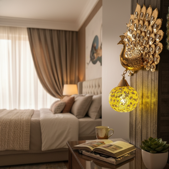 Ethereal Peacock Wall Light