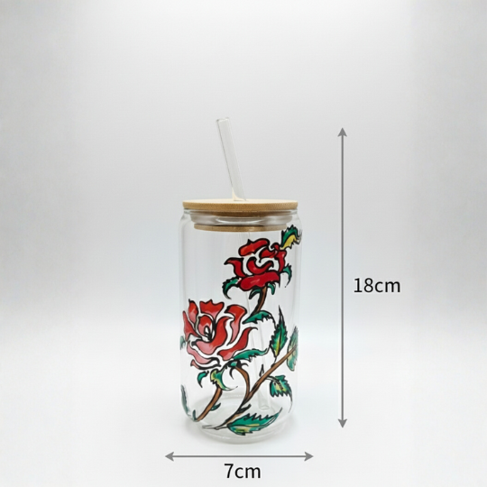HandPainted Rosé Sip Borosil Sipper