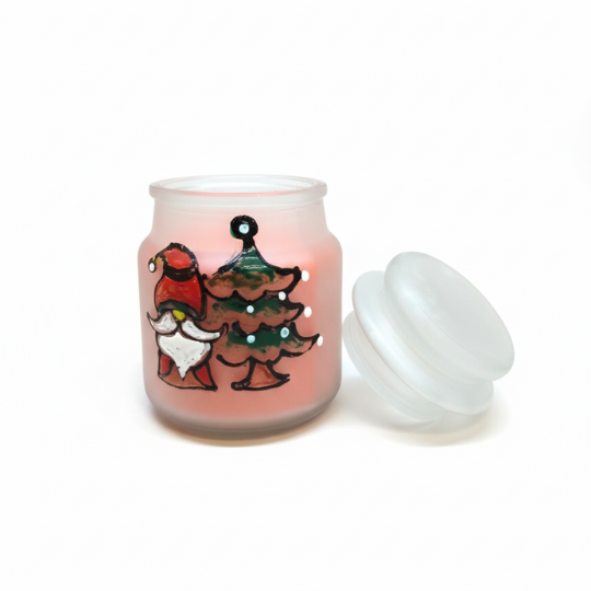 HandPainted Santa Noël — Frosted Glass Scented Candle Set (Set of 3) - Christmas Edition