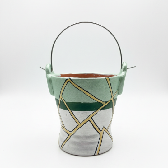 Handpainted Forest Bloom Terracotta Planter