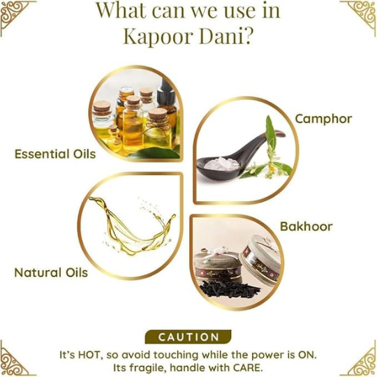 AutumnLeaf Glass Camphor & Oil Diffuser Lamp (Kapoor Dani)