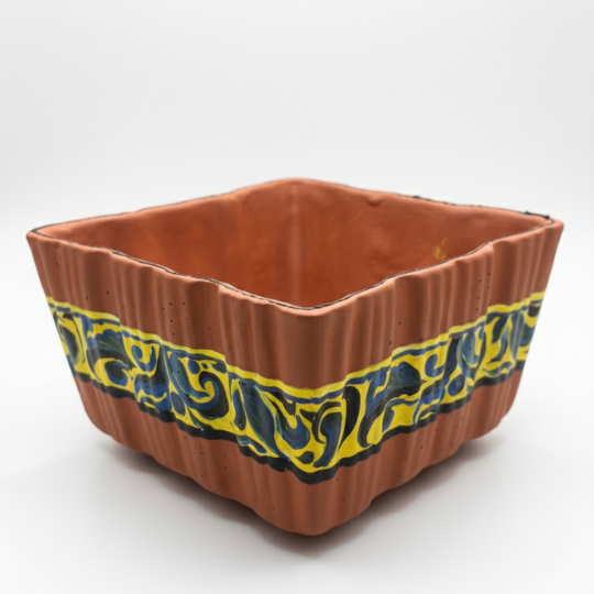 Handpainted Earthtone Terracotta Planter