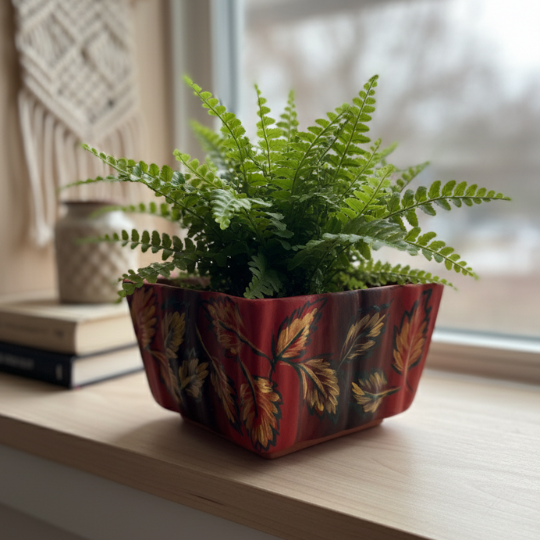 Handpainted Garden Bloom Terracotta Planter