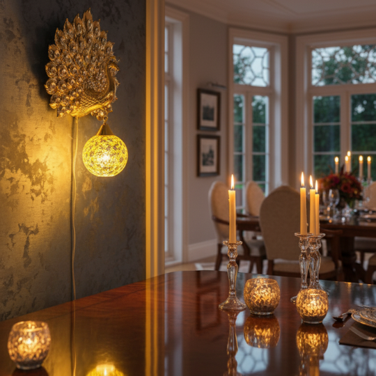 Ethereal Peacock Wall Light