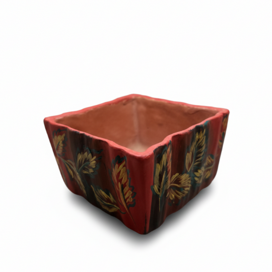 Handpainted Garden Bloom Terracotta Planter
