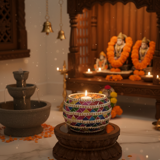 Handcrafted Sacred Glow Glass Table Lamp