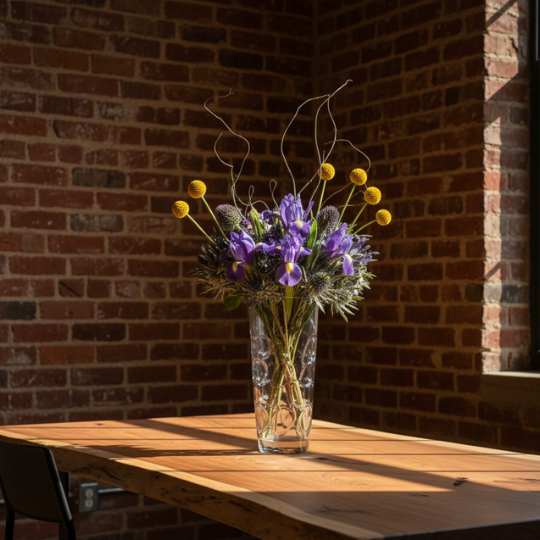 Urban Elegance Glass Flower Vase
