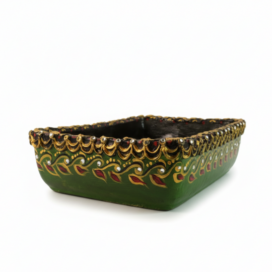 Handpainted Greeny Floral Terracotta Planter