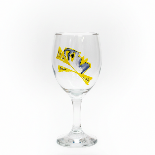 HandPainted Midnight Swirl Wine Glass Set (Set of 6)