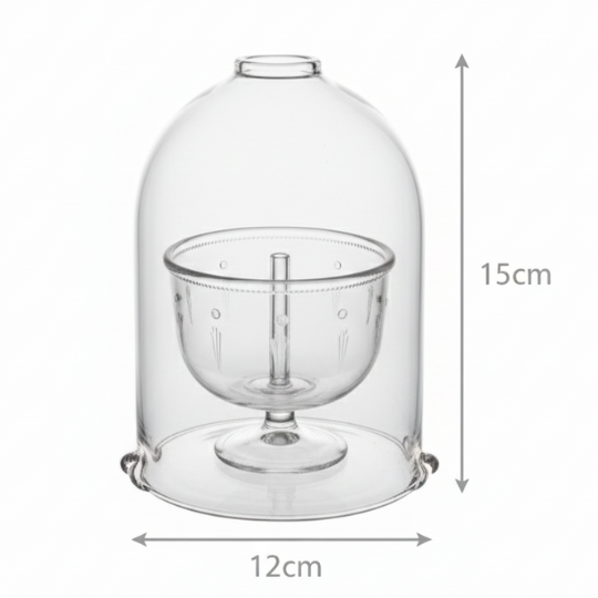 Jyoti Aavaran — Borosil Sacred Diya with Glass Cover